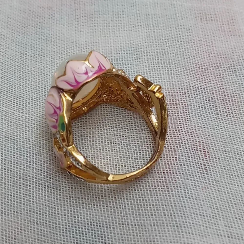 18k solid gold opal ring